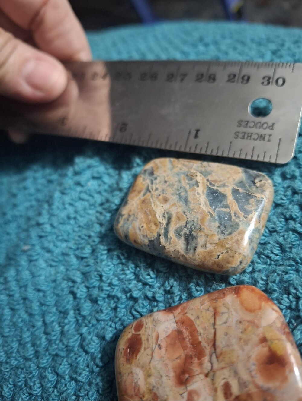 Polished Jasper Cabochon Trio - Earthy Red, Tan & Gray - Picture 4 of 5